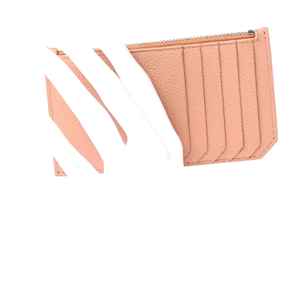 NWT & Rare Color! YSL Saint Laurent Fragment Card Case/Wallet Grained Rose Antic - Picture 7 of 12